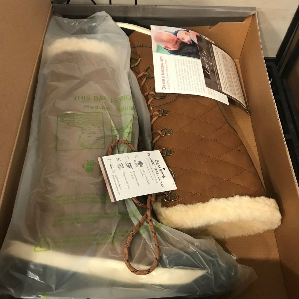 BearPaw Tan Lace Up Quilted Boots - Picture 8 of 9